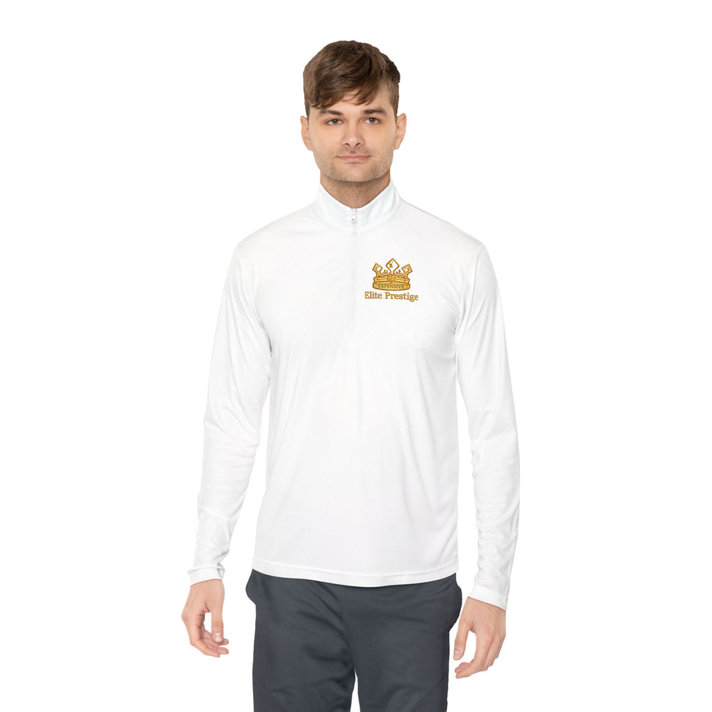 Quarter-Zip Pullover — Golden Crown Crest Embroidered Logo