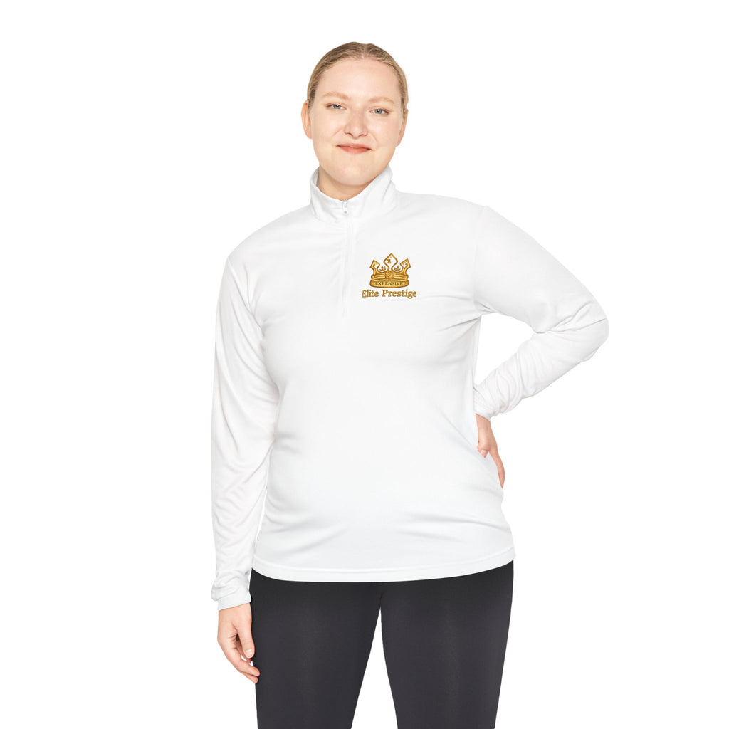 Quarter-Zip Pullover — Golden Crown Crest Embroidered Logo